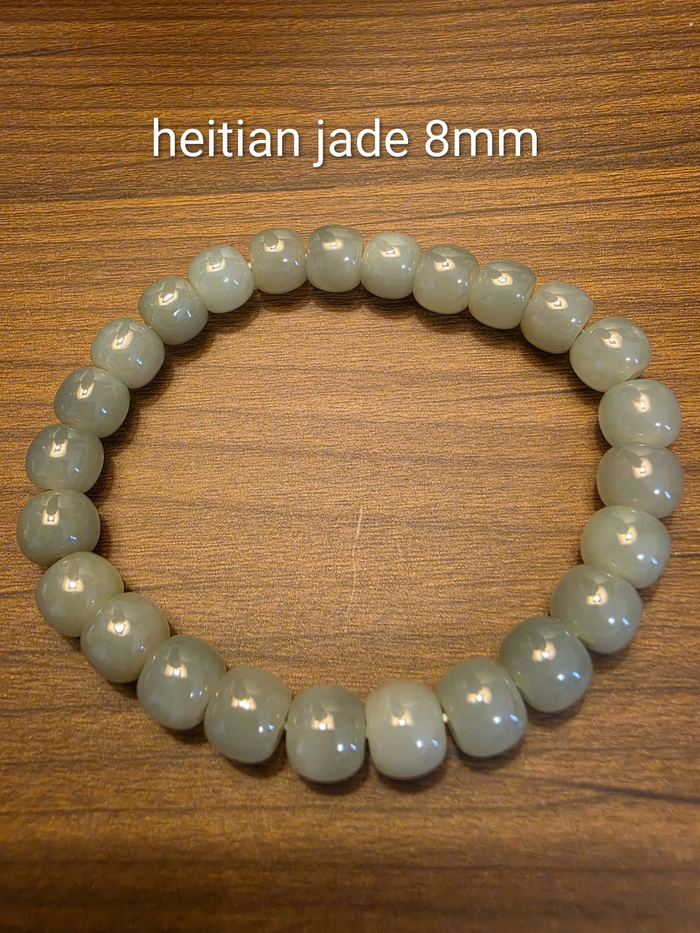 Heitian Jade 8mm Green Jade Beaded Bracelet